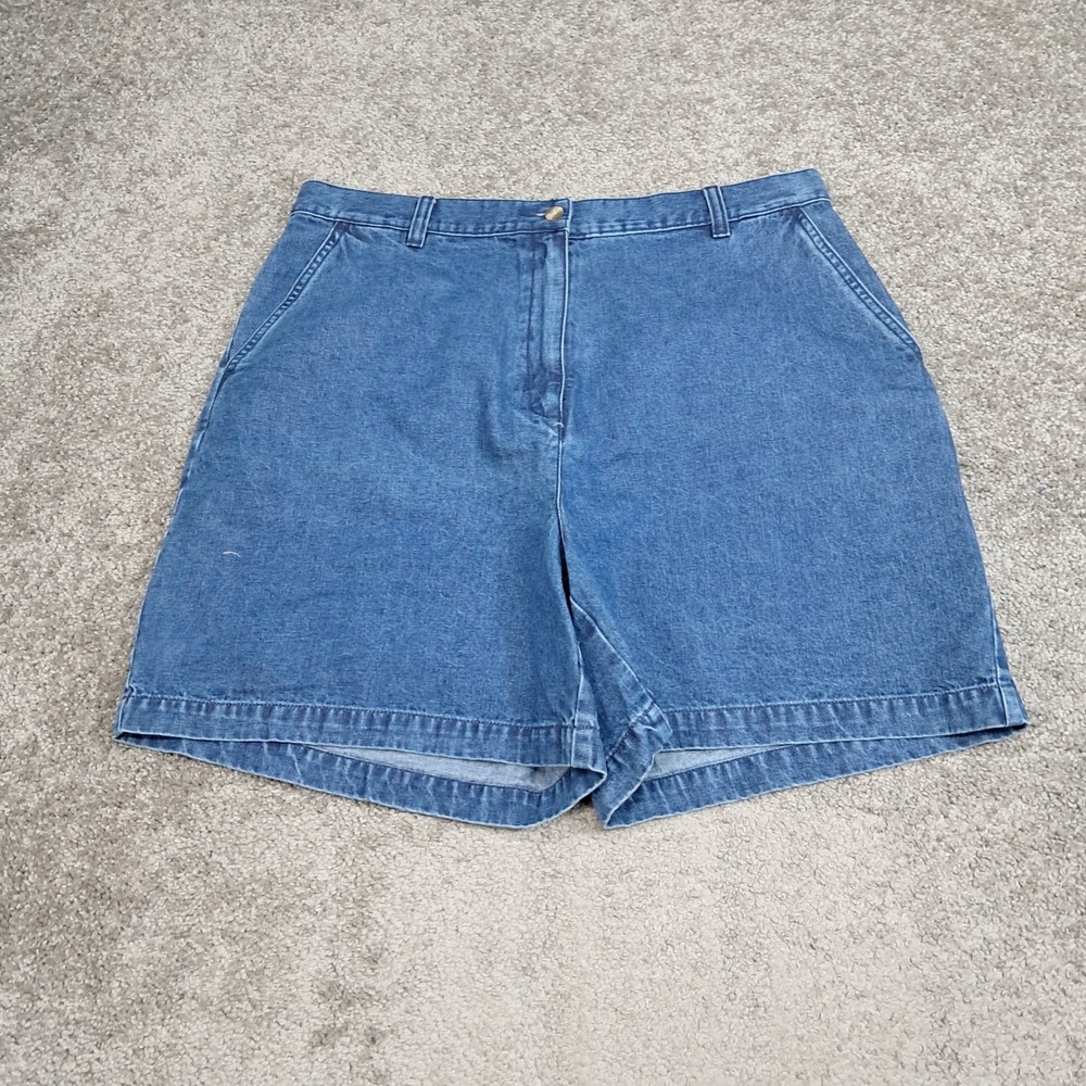 Sonoma Jeans Womens 16 Blue Denim High Rise Bermuda Shorts 100% Cotton